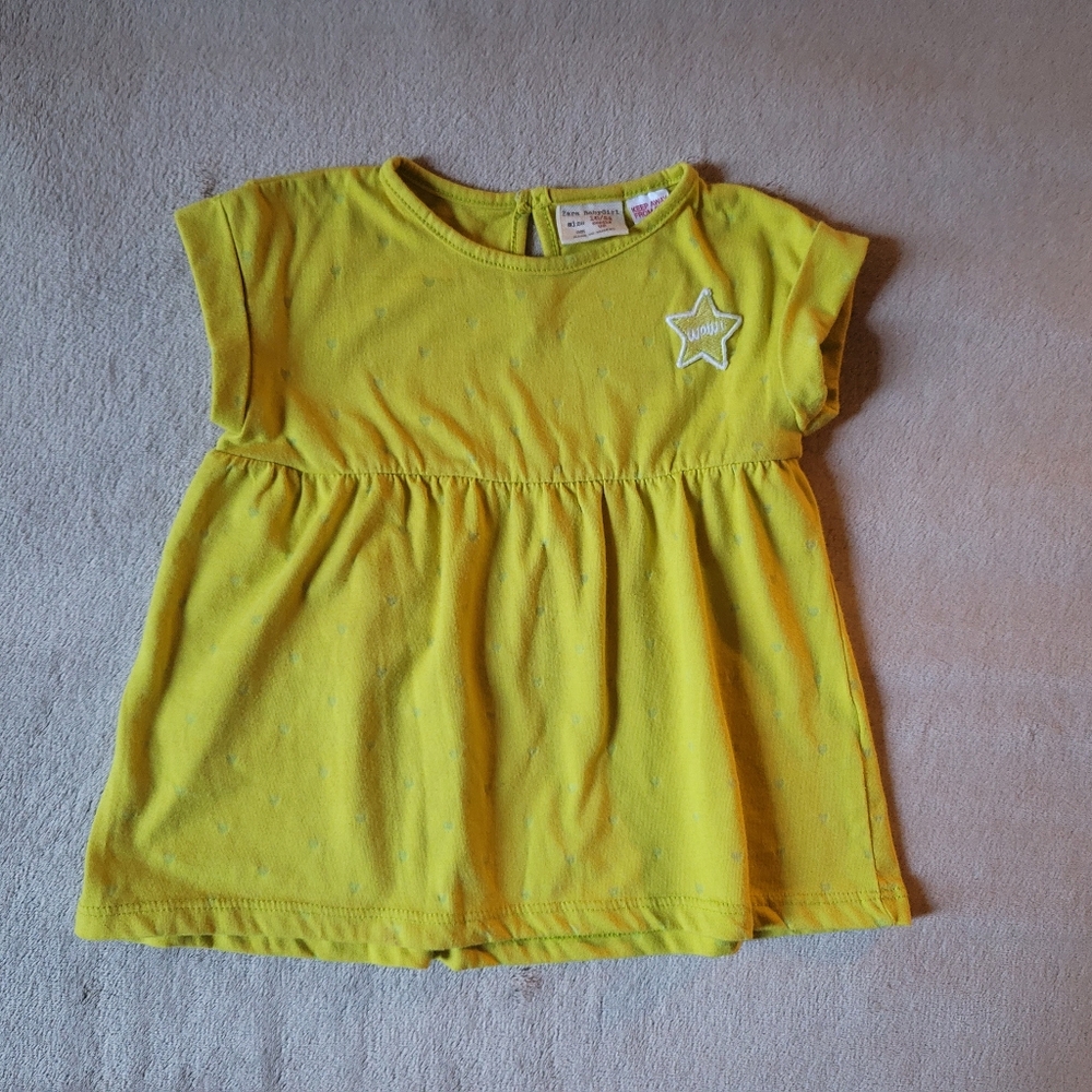 Zara Baby Girl "Wow" Neon Loose Fit Top Size 18-24 (cm 92)